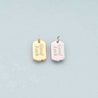 Gold Luck Charms,18K Gold Filled Good Luck Pendant,Good Luck Charm Bracelet Necklace for DIY Jewelry Making Supply