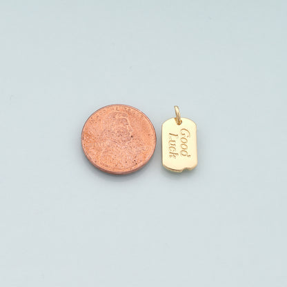 Gold Luck Charms,18K Gold Filled Good Luck Pendant,Good Luck Charm Bracelet Necklace for DIY Jewelry Making Supply