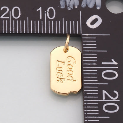 Gold Luck Charms,18K Gold Filled Good Luck Pendant,Good Luck Charm Bracelet Necklace for DIY Jewelry Making Supply
