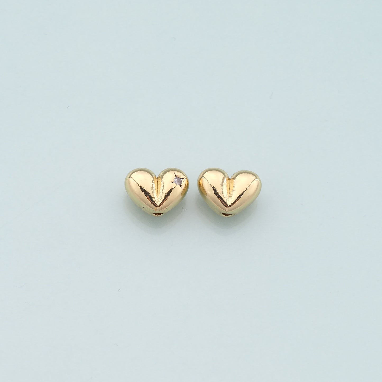 Gold Heart Beads Charms,18K Gold Filled Heart Spacer beads Bracelet Necklace for DIY Jewelry Making Supply