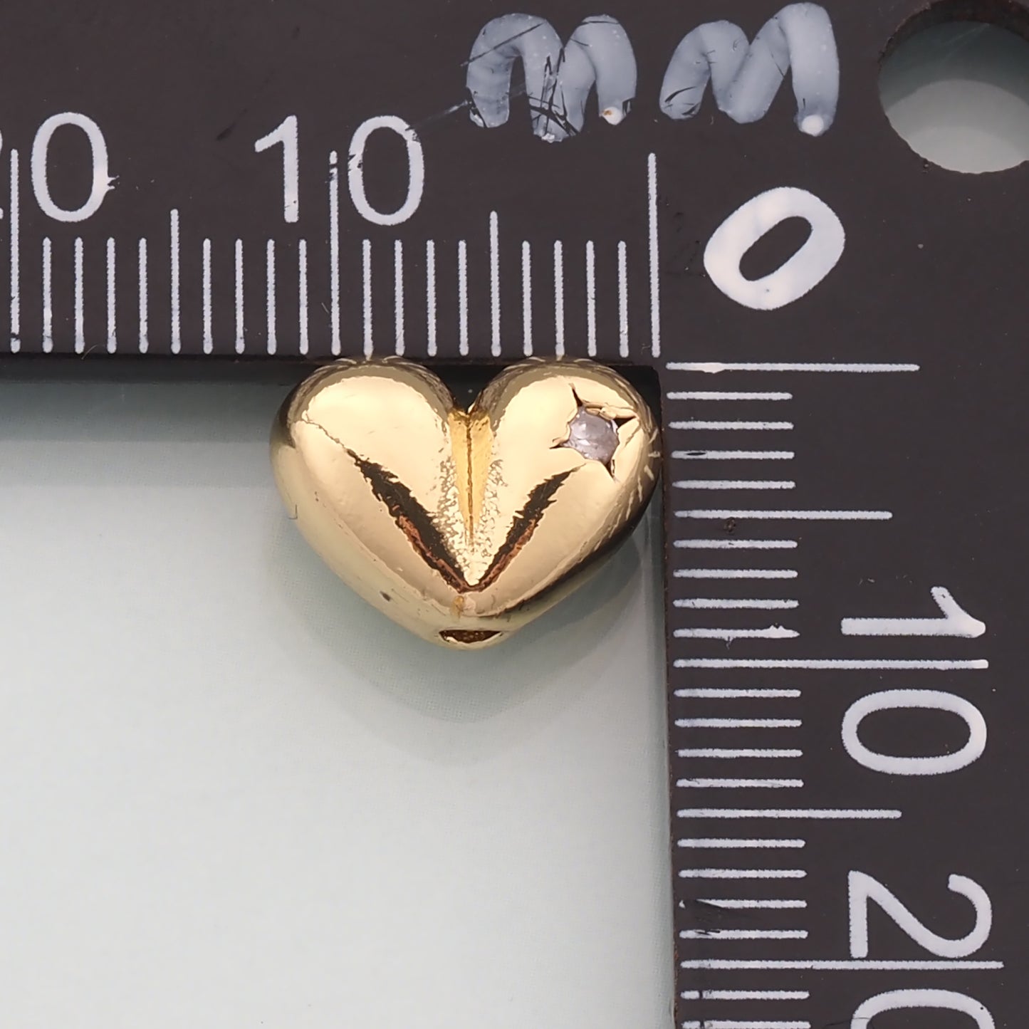 Gold Heart Beads Charms,18K Gold Filled Heart Spacer beads Bracelet Necklace for DIY Jewelry Making Supply