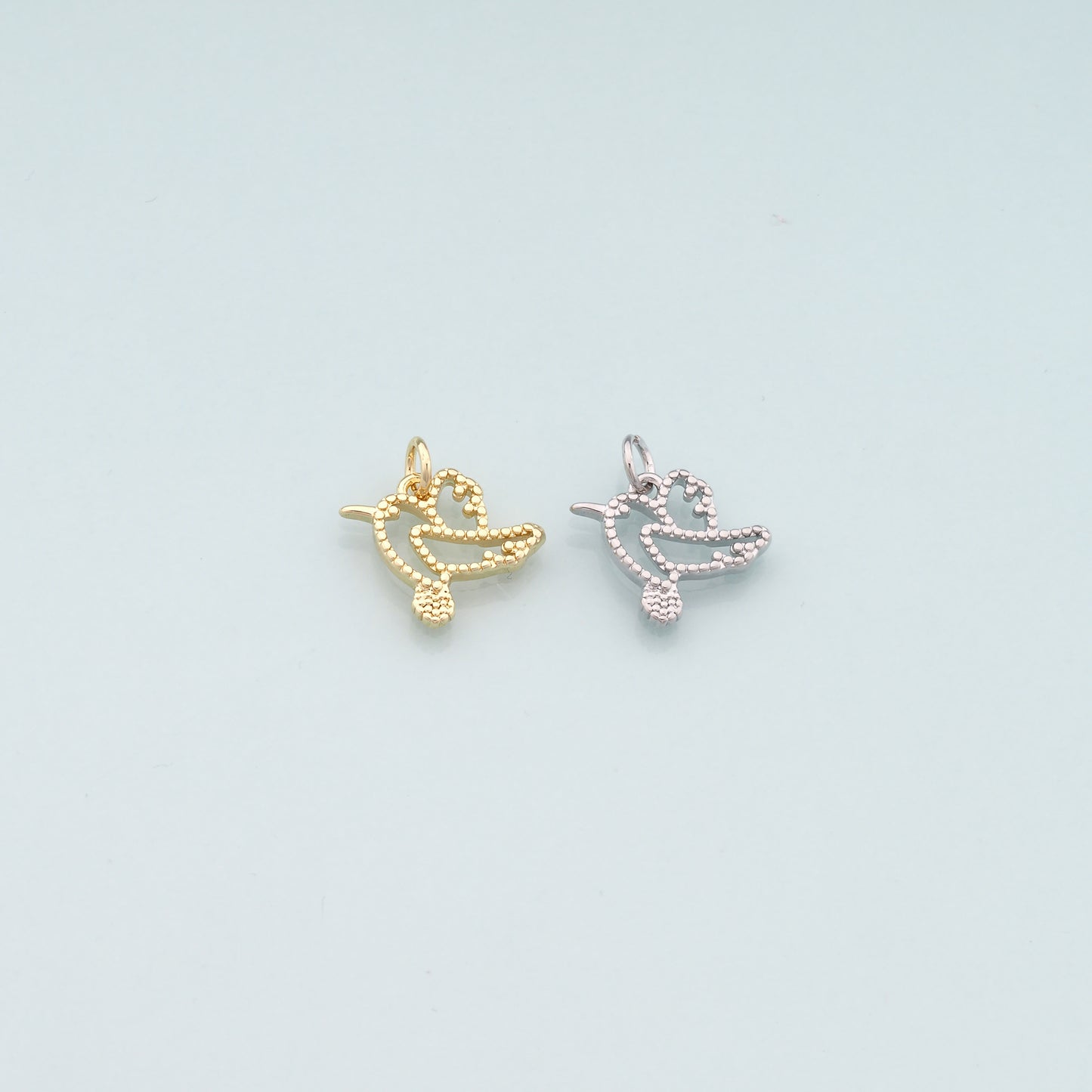 Gold Animal Charms,18K Gold Filled Bird Pendant,CZ Micro Pave Bird Charm Bracelet Necklace for DIY Jewelry Making Supply