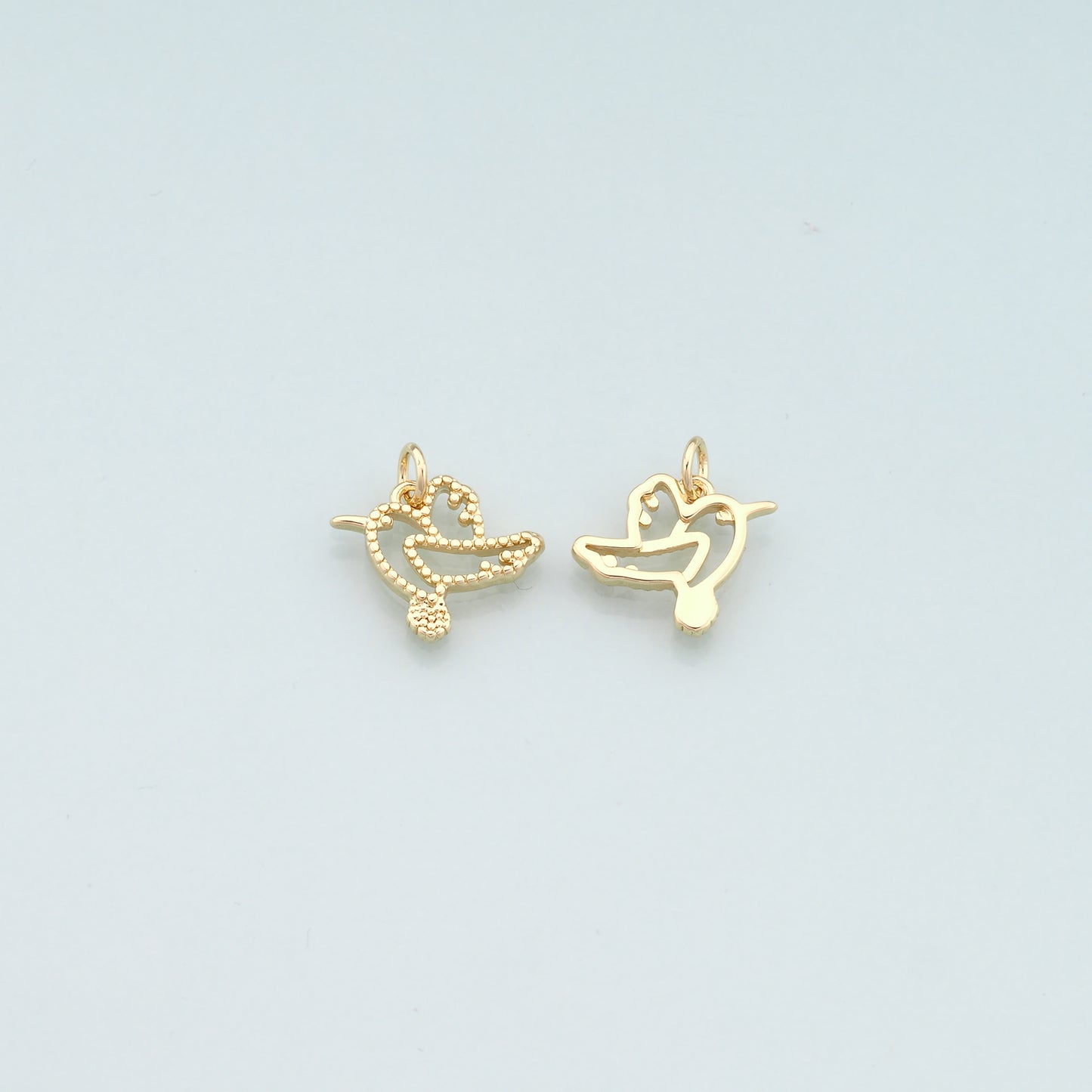 Gold Animal Charms,18K Gold Filled Bird Pendant,CZ Micro Pave Bird Charm Bracelet Necklace for DIY Jewelry Making Supply