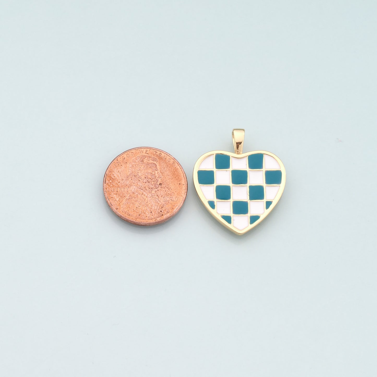 Gold Heart Charms,18K Gold Filled Heart Pendant,Enamel Heart Charm Bracelet Necklace for DIY Jewelry Making Supply