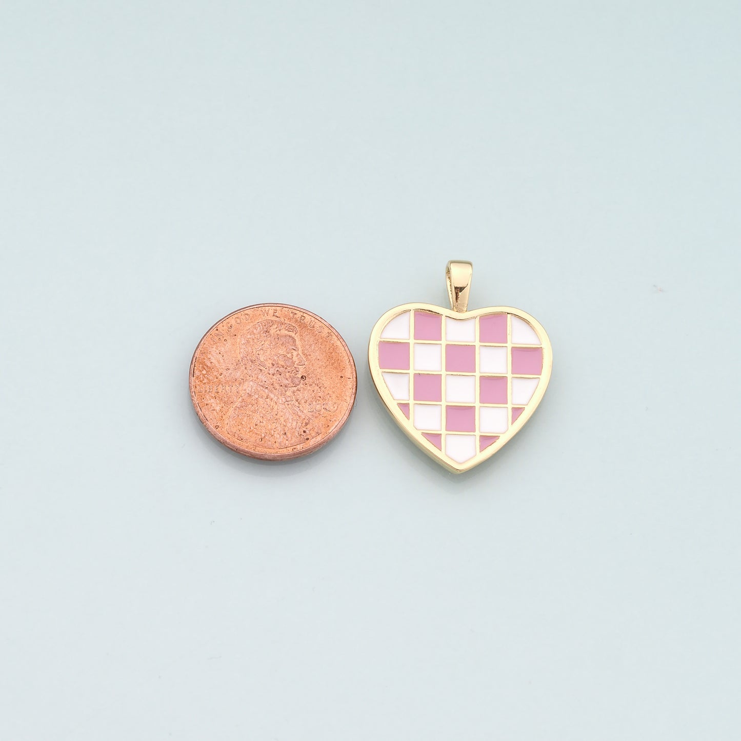 Gold Heart Charms,18K Gold Filled Heart Pendant,Enamel Heart Charm Bracelet Necklace for DIY Jewelry Making Supply