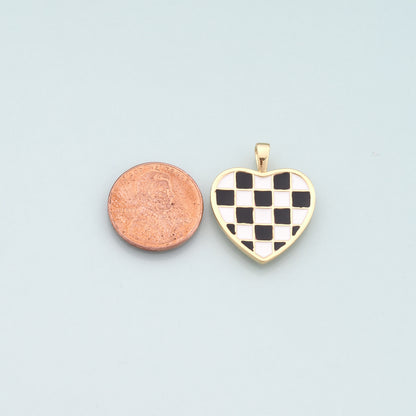 Gold Heart Charms,18K Gold Filled Heart Pendant,Enamel Heart Charm Bracelet Necklace for DIY Jewelry Making Supply