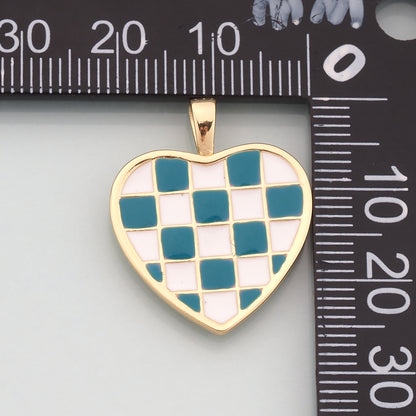 Gold Heart Charms,18K Gold Filled Heart Pendant,Enamel Heart Charm Bracelet Necklace for DIY Jewelry Making Supply