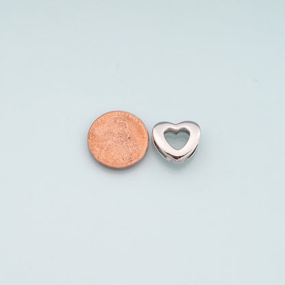 Gold Heart Beads Charms,18K Gold Filled Heart Spacer beads Bracelet Necklace for DIY Jewelry Making Supply