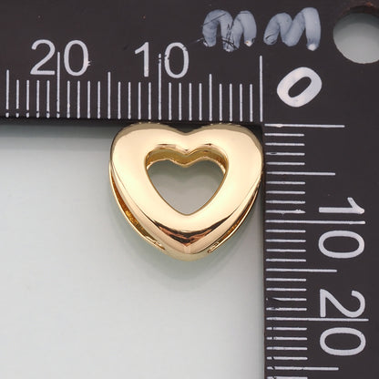 Gold Heart Beads Charms,18K Gold Filled Heart Spacer beads Bracelet Necklace for DIY Jewelry Making Supply