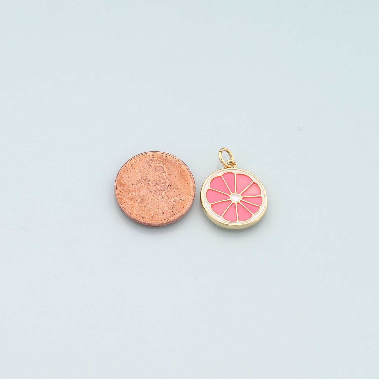 Gold Fruit Charm,18K Gold Filled Lemon Pendant,Enamel Lemon Charm Bracelet Necklace for DIY Jewelry Making Supply