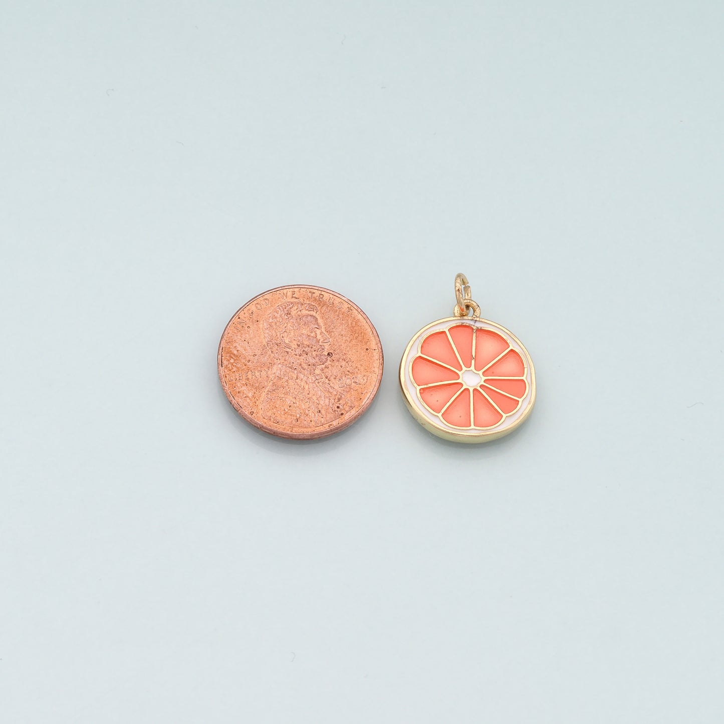 Gold Fruit Charm,18K Gold Filled Lemon Pendant,Enamel Lemon Charm Bracelet Necklace for DIY Jewelry Making Supply