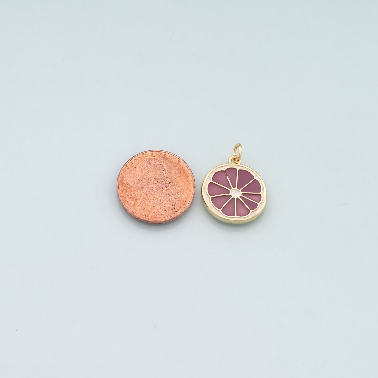 Gold Fruit Charm,18K Gold Filled Lemon Pendant,Enamel Lemon Charm Bracelet Necklace for DIY Jewelry Making Supply