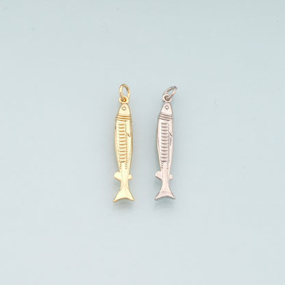 Gold Fish Charms,18K Gold Filled Fish Pendant,Ocean Charm Bracelet Necklace for DIY Jewelry Making Supply