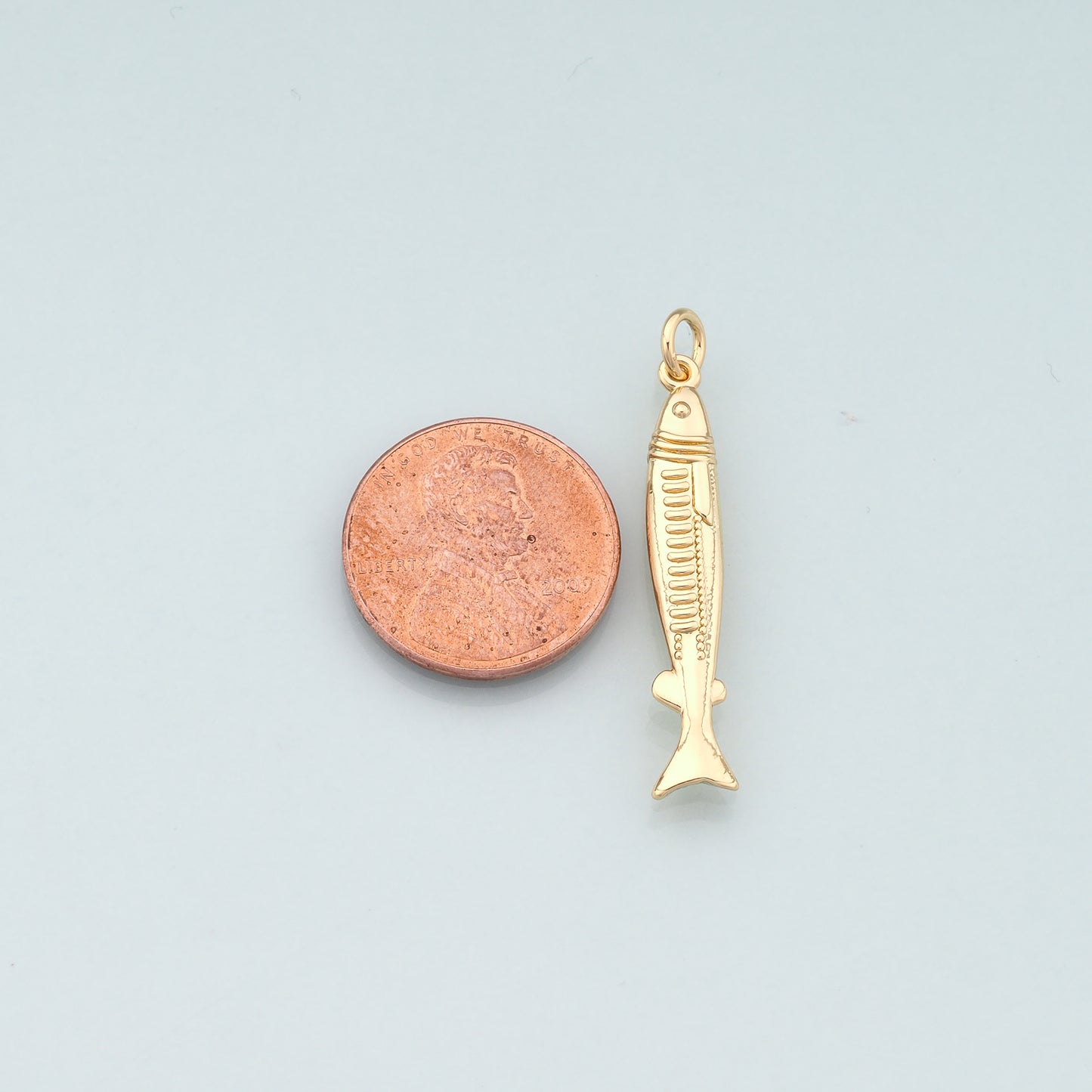 Gold Fish Charms,18K Gold Filled Fish Pendant,Ocean Charm Bracelet Necklace for DIY Jewelry Making Supply