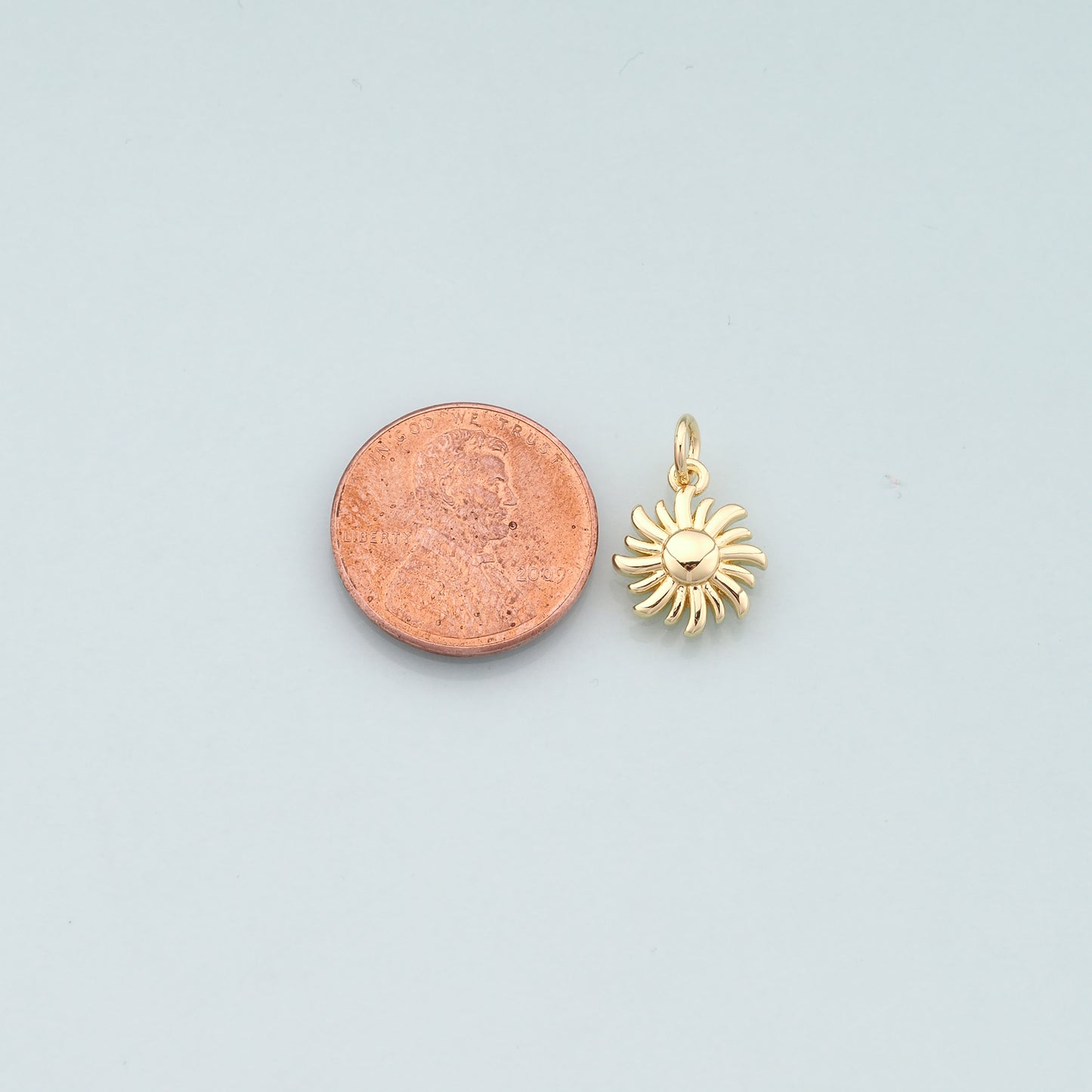 Gold Sun Charms,18K Gold Filled Sun Pendant,Celestial Charm Bracelet Necklace for DIY Jewelry Making Supply
