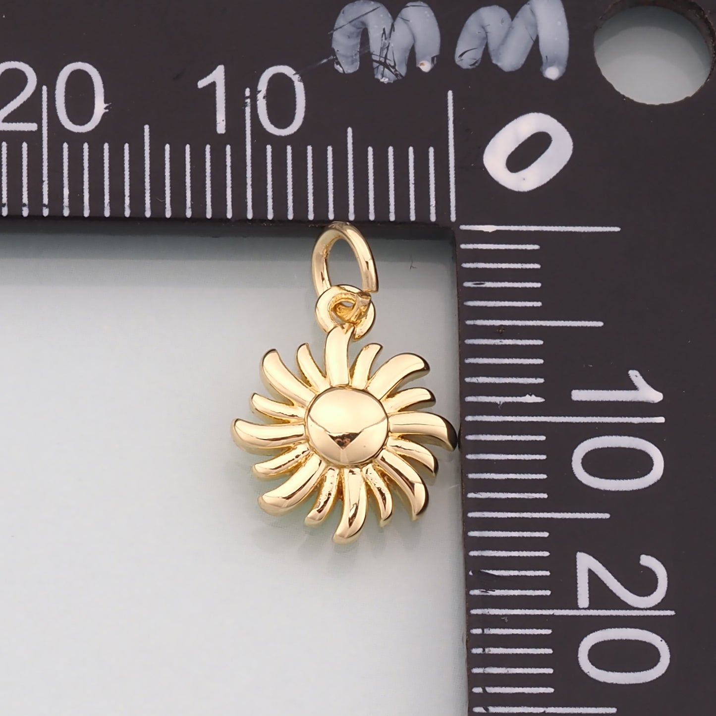 Gold Sun Charms,18K Gold Filled Sun Pendant,Celestial Charm Bracelet Necklace for DIY Jewelry Making Supply