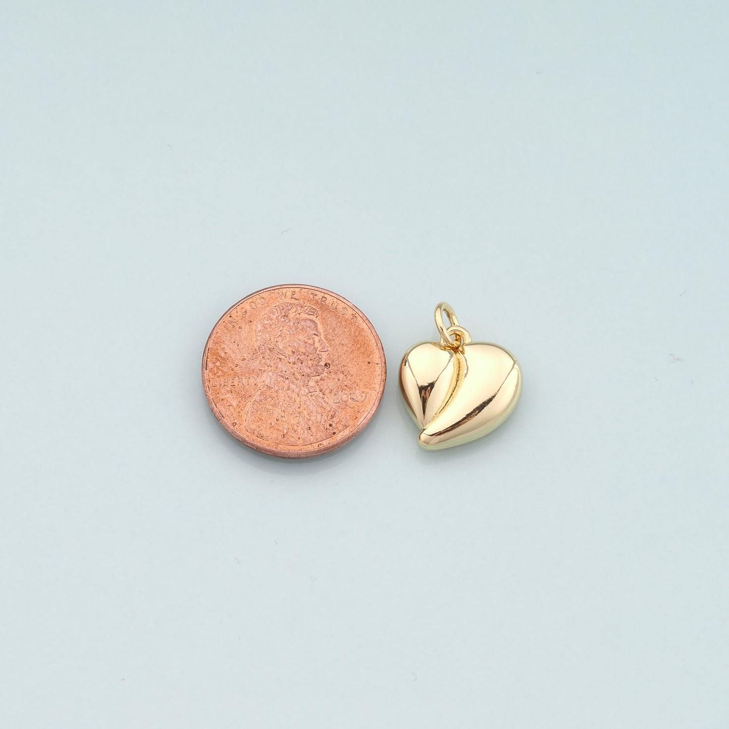 Gold Heart Charms,18K Gold Filled Heart Pendant,Dainty Heart Charm Bracelet Necklace for DIY Jewelry Making Supply