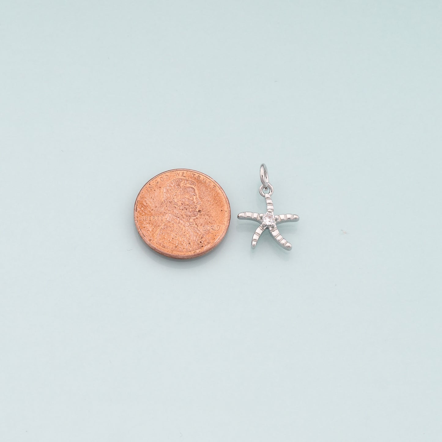 Gold Starfish Charms,18K Gold Filled Sea Star Pendant,CZ Micro Pave Starfish Charm Bracelet Necklace for DIY Jewelry Making Supply