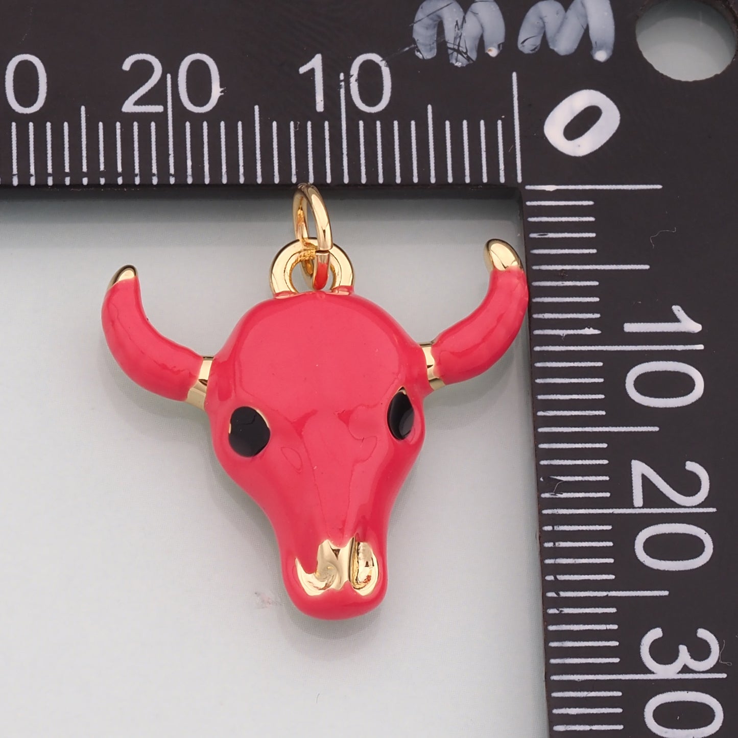 Gold Ox Charms,18K Gold Filled Bull Head Pendant,Enamel Bull Charm Bracelet Necklace for DIY Jewelry Making Supply