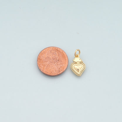 18K Gold Filled Sacred heart Pendant,Religion Charm Bracelet Necklace for DIY Jewelry Making Supply