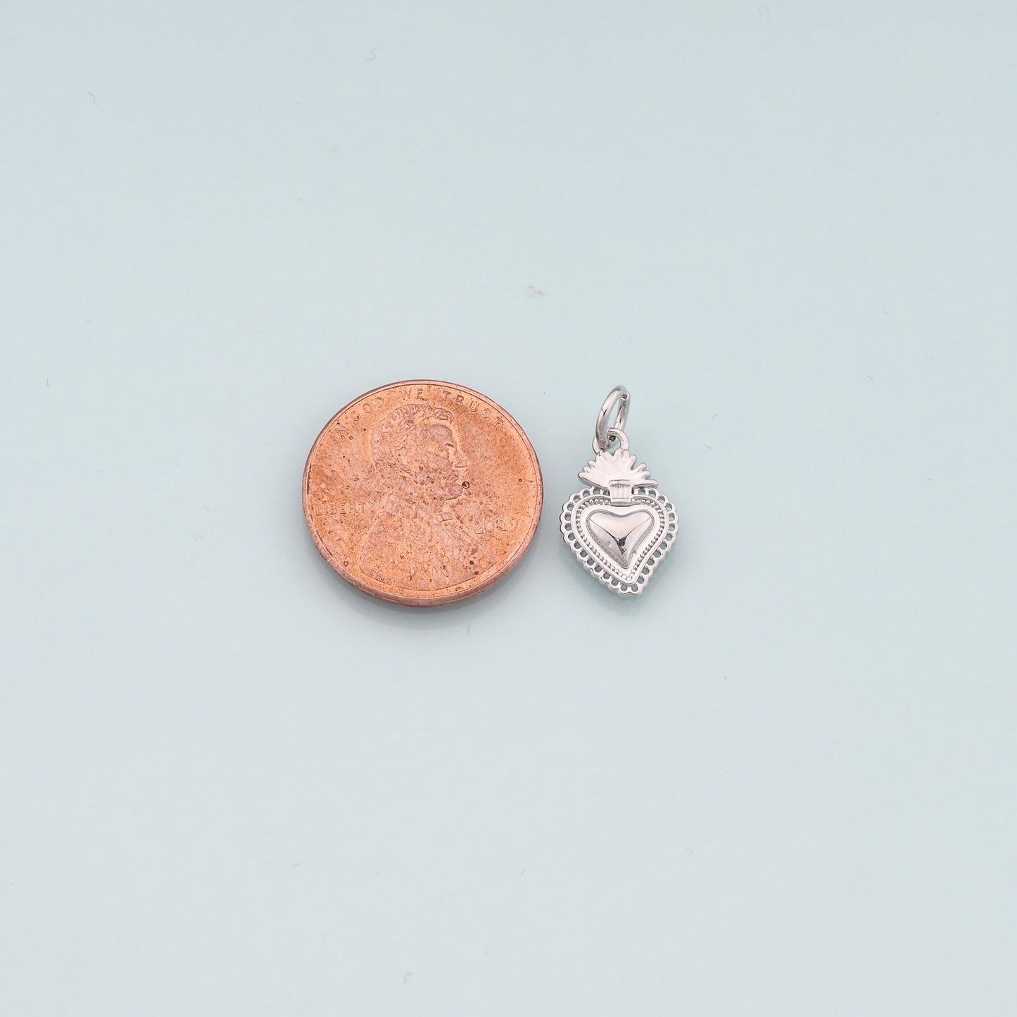 18K Gold Filled Sacred heart Pendant,Religion Charm Bracelet Necklace for DIY Jewelry Making Supply