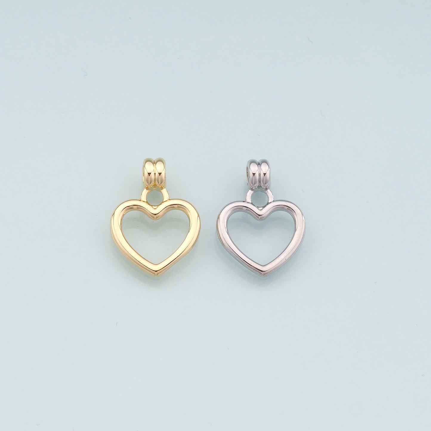 Gold Heart Charms,18K Gold Filled Heart Pendant,Dainty Heart Charm Bracelet Necklace for DIY Jewelry Making Supply