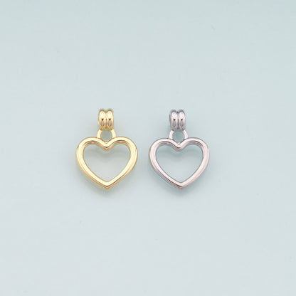 Gold Heart Charms,18K Gold Filled Heart Pendant,Dainty Heart Charm Bracelet Necklace for DIY Jewelry Making Supply