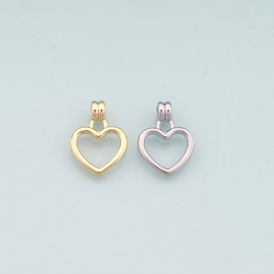 Gold Heart Charms,18K Gold Filled Heart Pendant,Dainty Heart Charm Bracelet Necklace for DIY Jewelry Making Supply