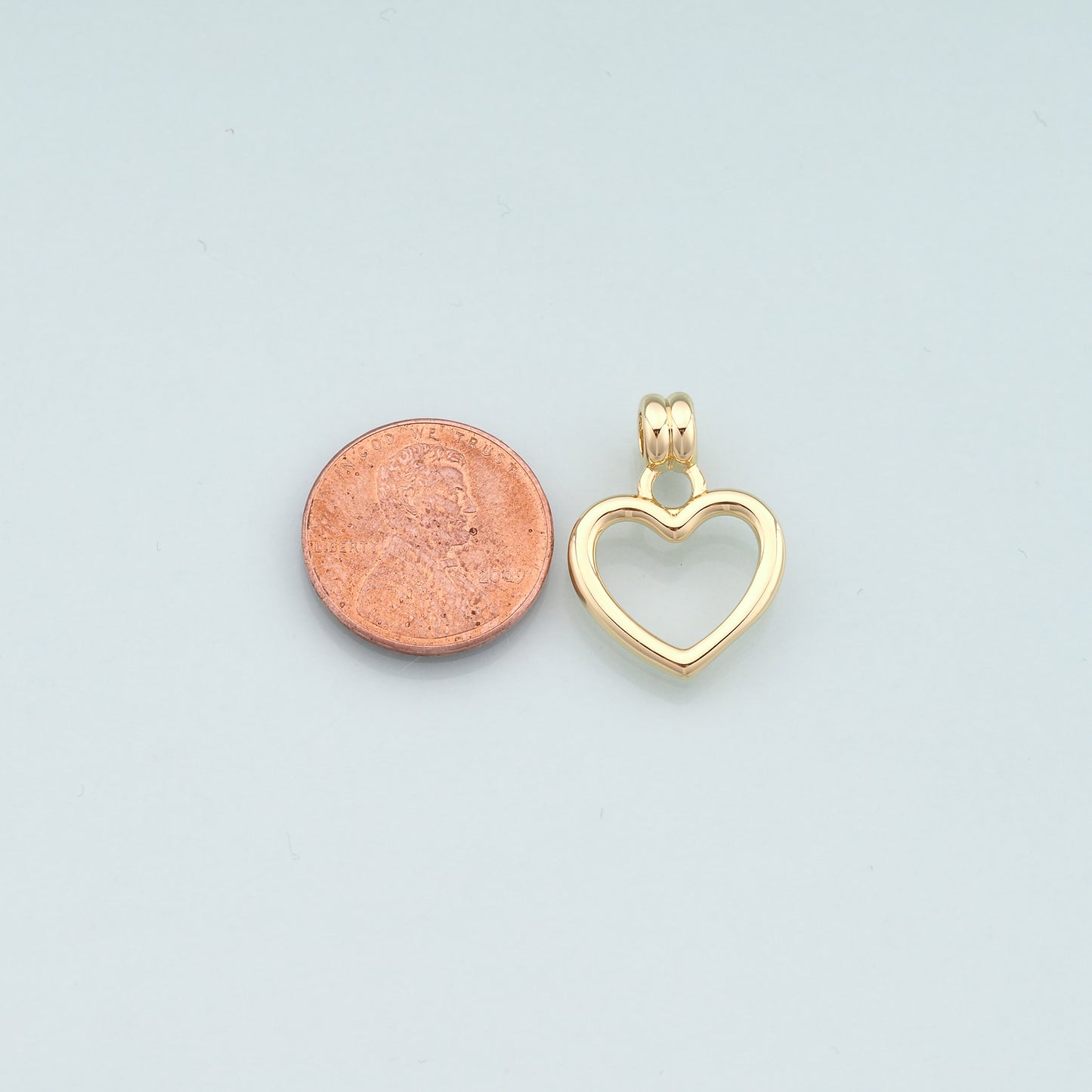 Gold Heart Charms,18K Gold Filled Heart Pendant,Dainty Heart Charm Bracelet Necklace for DIY Jewelry Making Supply