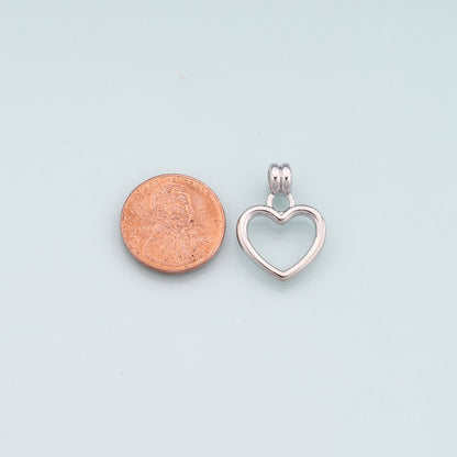 Gold Heart Charms,18K Gold Filled Heart Pendant,Dainty Heart Charm Bracelet Necklace for DIY Jewelry Making Supply