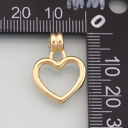 Gold Heart Charms,18K Gold Filled Heart Pendant,Dainty Heart Charm Bracelet Necklace for DIY Jewelry Making Supply