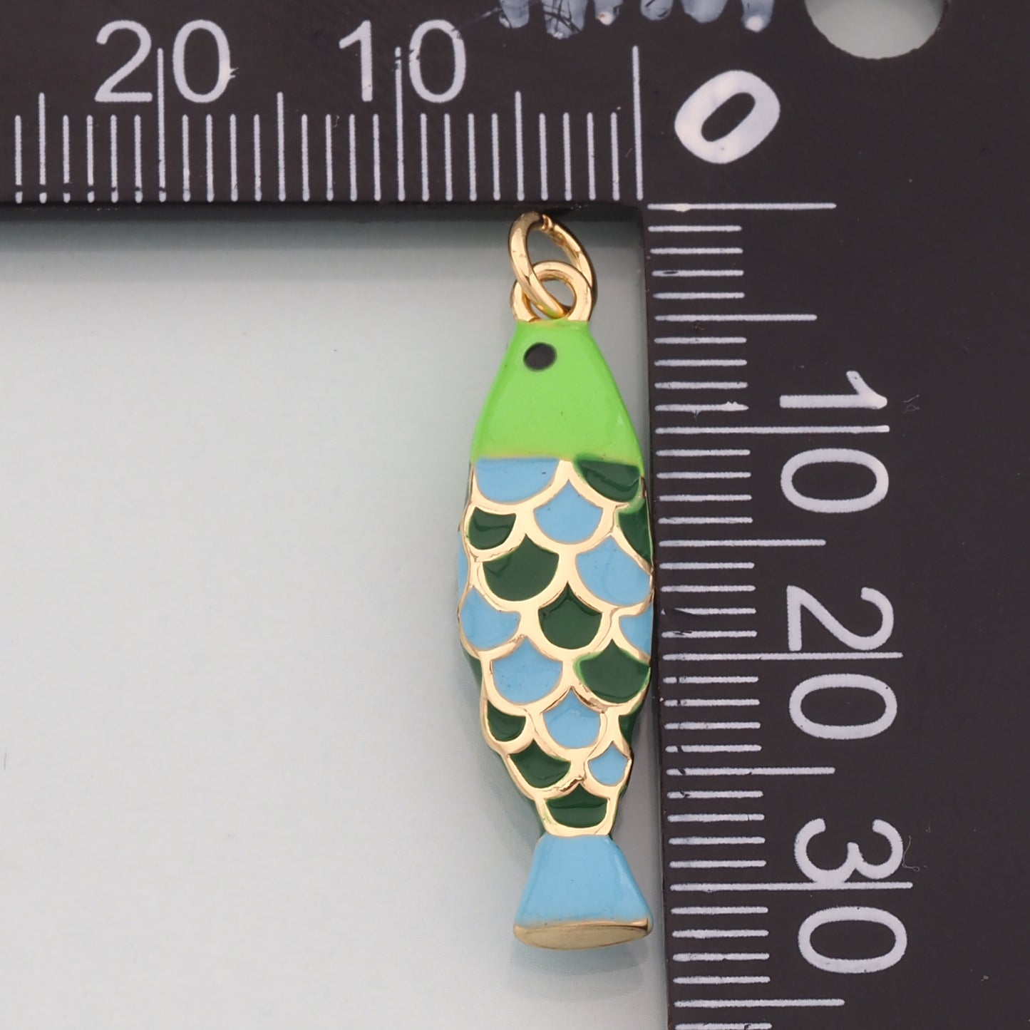 Gold Fish Charms,18K Gold Filled Fish Pendant,Enamel Ocean Charm Bracelet Necklace for DIY Jewelry Making Supply