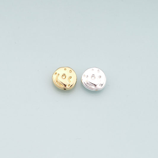 18K Gold Filled Geometry Beads Pendant,Geometry Charm Bracelet Necklace for DIY Jewelry Making Supply
