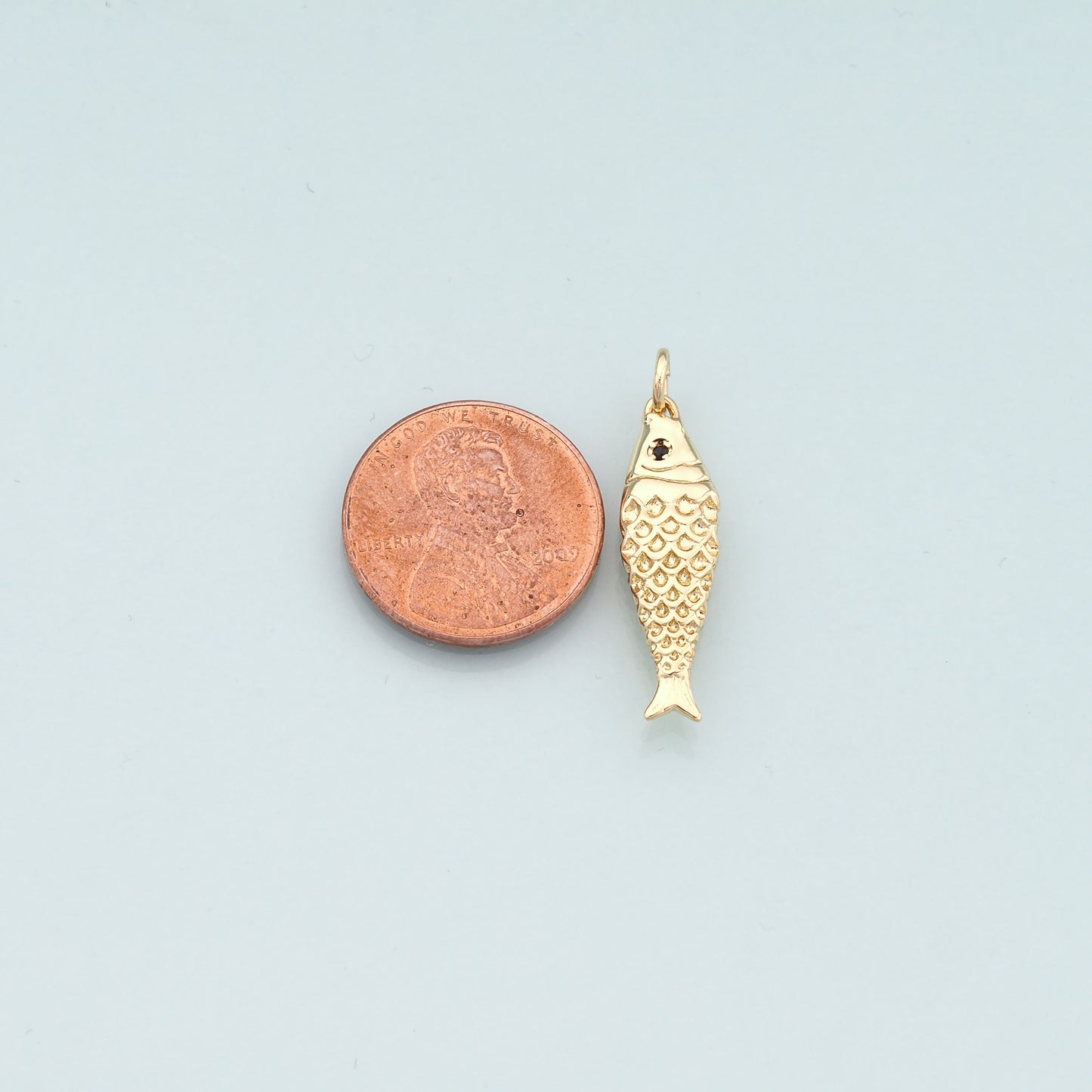 Gold Fish Charms,18K Gold Filled Fish Pendant,Ocean Charm Bracelet Necklace for DIY Jewelry Making Supply