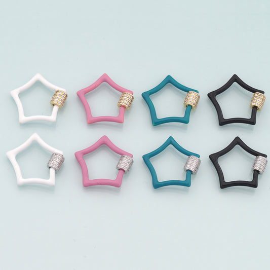 18K Gold Filled Star Carabiner Clasp,Buckle Clasp,Carabiner Screw Clasp,Turnbuckle for DIY Jewelry