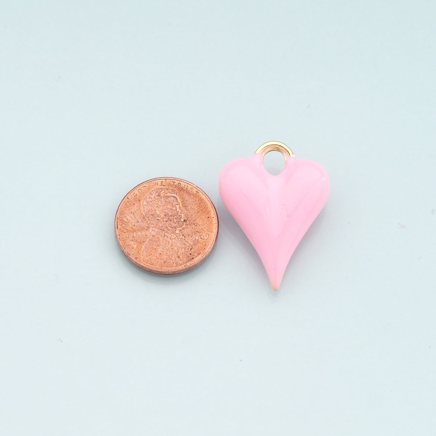 Gold Heart Charms,18K Gold Filled Heart Pendant,Enamel Heart Charm Bracelet Necklace for DIY Jewelry Making Supply