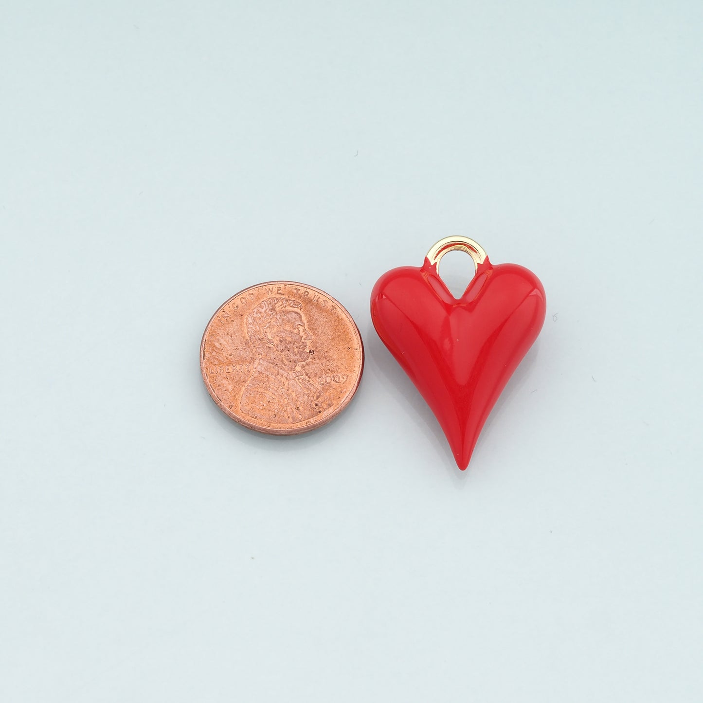 Gold Heart Charms,18K Gold Filled Heart Pendant,Enamel Heart Charm Bracelet Necklace for DIY Jewelry Making Supply