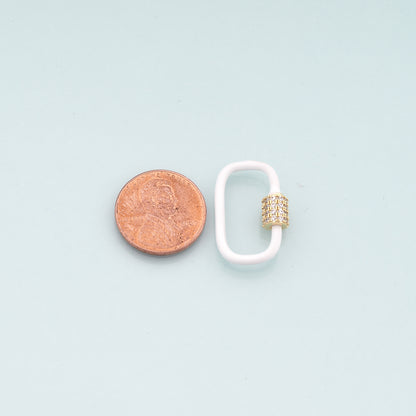 18K Gold Filled Enamel Oval Carabiner Clasp,Buckle Clasp,Carabiner Screw Clasp,Turnbuckle,for DIY Jewelry