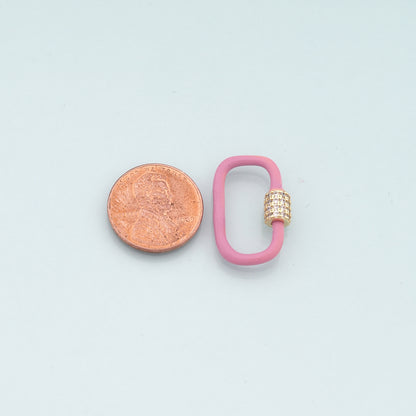 18K Gold Filled Enamel Oval Carabiner Clasp,Buckle Clasp,Carabiner Screw Clasp,Turnbuckle,for DIY Jewelry