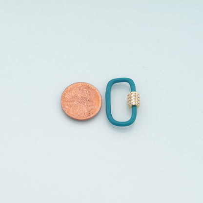 18K Gold Filled Enamel Oval Carabiner Clasp,Buckle Clasp,Carabiner Screw Clasp,Turnbuckle,for DIY Jewelry
