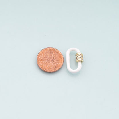 18K Gold Filled Enamel Oval Carabiner Clasp,Buckle Clasp,Carabiner Screw Clasp,Turnbuckle,for DIY Jewelry