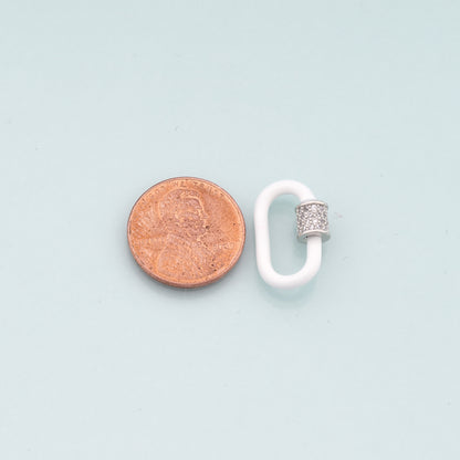 18K Gold Filled Enamel Oval Carabiner Clasp,Buckle Clasp,Carabiner Screw Clasp,Turnbuckle,for DIY Jewelry