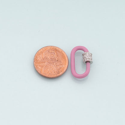 18K Gold Filled Enamel Oval Carabiner Clasp,Buckle Clasp,Carabiner Screw Clasp,Turnbuckle,for DIY Jewelry