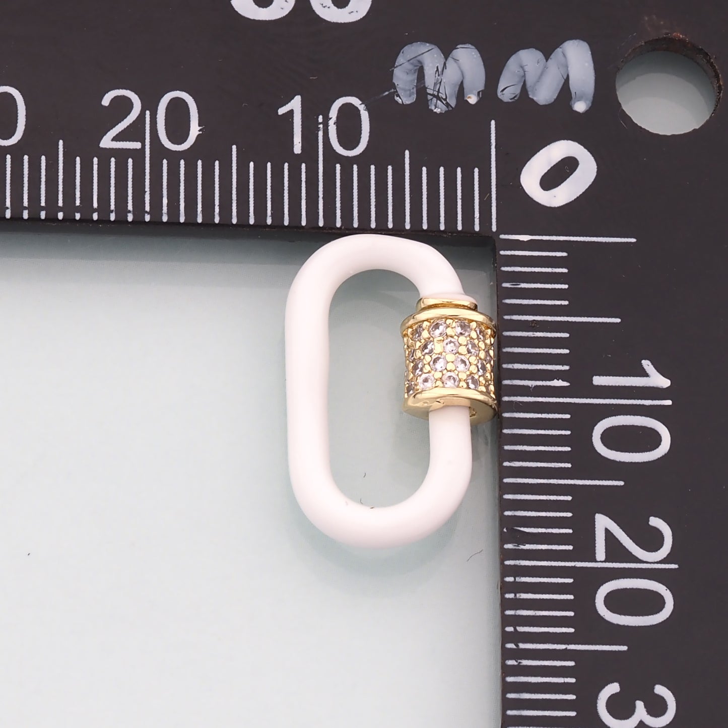 18K Gold Filled Enamel Oval Carabiner Clasp,Buckle Clasp,Carabiner Screw Clasp,Turnbuckle,for DIY Jewelry