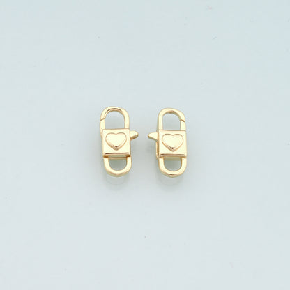 Gold Heart Clasp,18K Gold Filled Lobster Clasp Gold Lobster Claw for DIY Jewelry Finding Necklace Bracelet