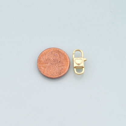 Gold Heart Clasp,18K Gold Filled Lobster Clasp Gold Lobster Claw for DIY Jewelry Finding Necklace Bracelet