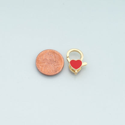 Gold Heart Clasp,18K Gold Filled Lobster Clasp Gold Lobster Claw for DIY Jewelry Finding Necklace Bracelet