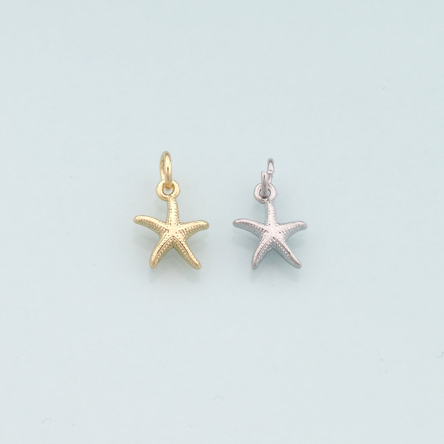 Gold Starfish Charms,18K Gold Filled Sea Star Pendant,Starfish Charm Bracelet Necklace for DIY Jewelry Making Supply