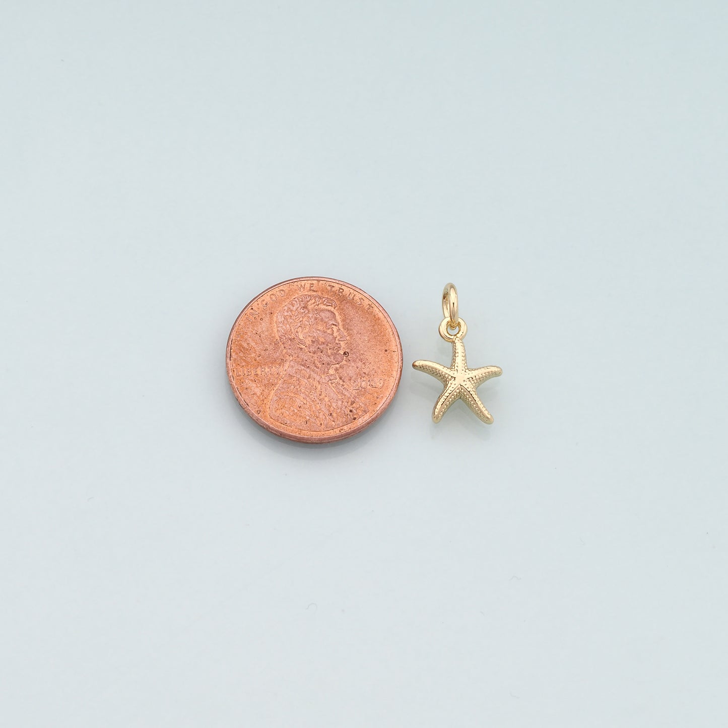 Gold Starfish Charms,18K Gold Filled Sea Star Pendant,Starfish Charm Bracelet Necklace for DIY Jewelry Making Supply