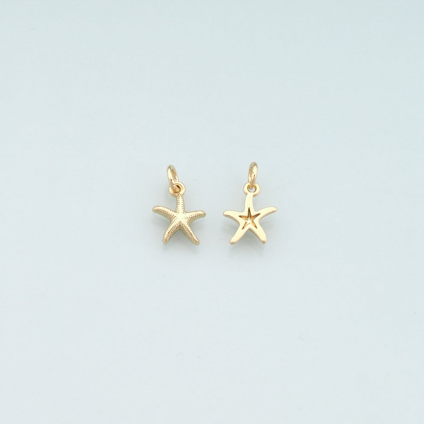 Gold Starfish Charms,18K Gold Filled Sea Star Pendant,Starfish Charm Bracelet Necklace for DIY Jewelry Making Supply